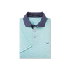Southern Marsh - Youth Bermuda Performance Polo - Hampton Stripe - Antigua Blue & White