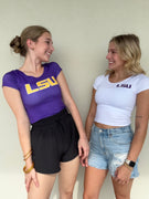 LSU Babydoll Crop - White