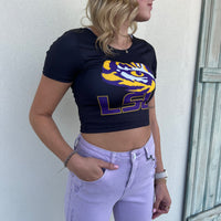 LSU Eye of the Tiger Babydoll Tee - Black