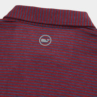 Vineyard Vines - Bradley Stripe Sankaty Performance Polo - Crimson/Navy