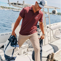 Vineyard Vines - Bradley Stripe Sankaty Performance Polo - Crimson/Navy