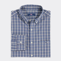 Vineyard Vines Stretch Poplin Tattersall Shirt - Jake Blue Plaid