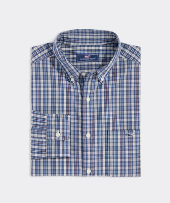 Vineyard Vines Stretch Poplin Tattersall Shirt - Jake Blue Plaid