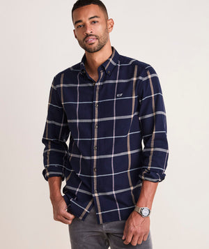 Vineyard Vines Flannel Plaid Shirt - Nautical Navy