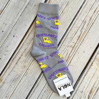 Nolaverse Sportsman Sock-Grey/Purple
