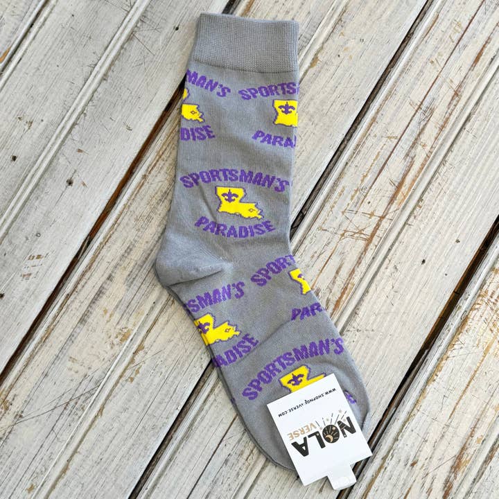Nolaverse Sportsman Sock-Grey/Purple