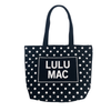 Lulu Mac Canvas Tote -White Dot on Black