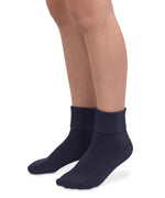 Jefferies Socks School Uniform Smooth Toe Turn Cuff Socks 1 Pair - Navy