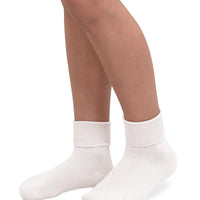 Jefferies Socks School Uniform Smooth Toe Turn Cuff Socks 1 Pair - White