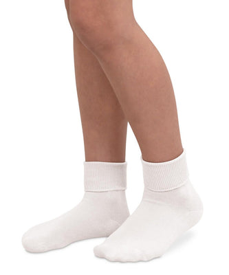 Jefferies Socks School Uniform Smooth Toe Turn Cuff Socks 1 Pair - White