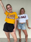 LSU Tigers Tee Crop Tee - White