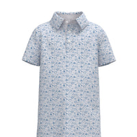 Muddy Mallard Youth Southern Shirt Co. Biggest Fan Printed Polo / Powder Blue $49.00