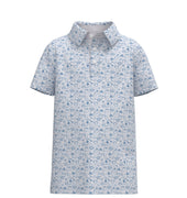 Muddy Mallard Youth Southern Shirt Co. Biggest Fan Printed Polo / Powder Blue $49.00