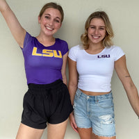 LSU Babydoll Crop - White