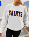 Saints School Spirit Glitter Embroidered Sweatshirt 