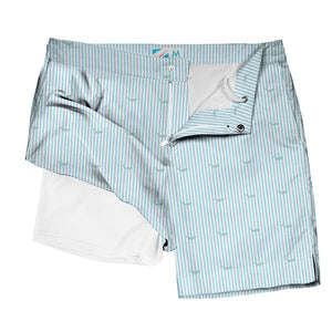 Bermies - 6" INSEAM DESIGNER SWIM TRUNKS - Ballena Striata