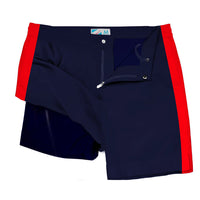 Bermies - 6" INSEAM DESIGNER SWIM TRUNKS - Blu e Rosso