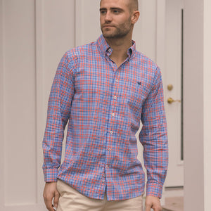 Southern Marsh -  Blount Performance Dress Shirt - Navy & Red