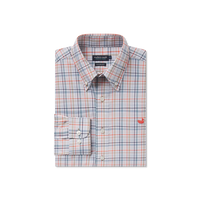 Southern Marsh - Van Buren Performance Grid Dress Shirt - Navy/Burnt