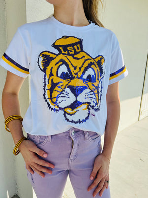 LSU Vintage Tiger (Licensed) | Women's Sequin S/S