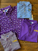 LSU Tigers Embroidered Purple Stripes Short Sleeve Polo Box Shirt - Youth