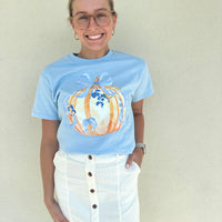 Southern Drifter- Blue Chinoiserie Pumpkin Graphic S/S