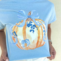 Southern Drifter- Blue Chinoiserie Pumpkin Graphic S/S