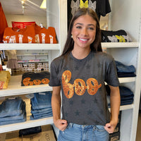 Boo Halloween Short Sleeve T-shirt - Black