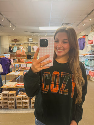 Cozy Season Fall Plaid Sweatshirt