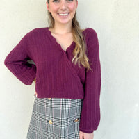 Vineyard Vines - Wrap Sweater - Dark Plum