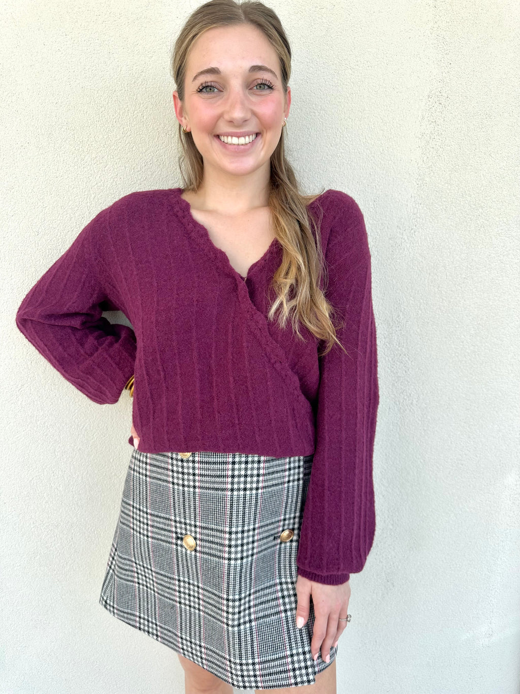 Vineyard Vines - Wrap Sweater - Dark Plum