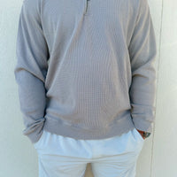 Southern Marsh - Copperton Waffle Vintage Pullover - Light Gray