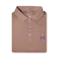 Bluecrest - University Stripe Performance Polo - LSU Vintage Tiger