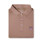 Bluecrest - University Stripe Performance Polo - LSU Vintage Tiger