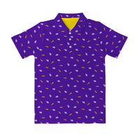 LSU Tigers Repeat Logo Purple Short Sleeve Polo Shirt - Youth