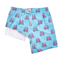 Bermies - 7” INSEAM SWIM TRUNKS - Pink Crab