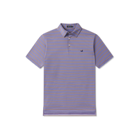 Southern Marsh - Bermuda Performance Polo - Panama Stripe - Purple & Yellow