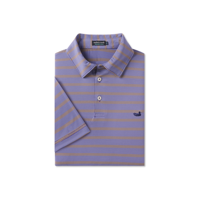 Southern Marsh - Bermuda Performance Polo - Panama Stripe - Purple & Yellow