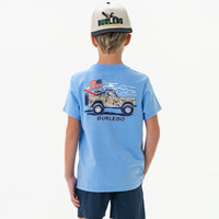 Burlebo - Youth Tee - Camo Beach Cruiser - Heather Periwinkle