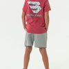 Burlebo - Youth Athletic Short - Light Grey - Grey Aztec