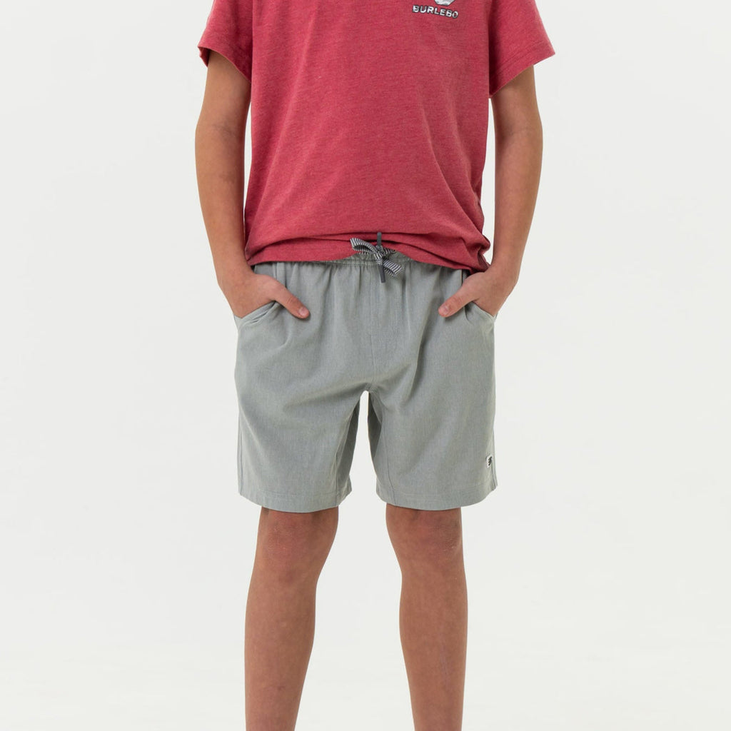 Burlebo - Youth Athletic Short - Light Grey - Grey Aztec