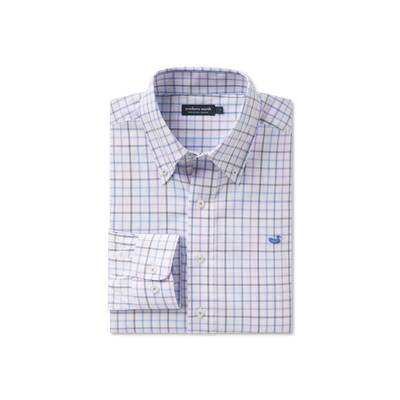 Southern Marsh - Chateau Windowpane Dress Shirt - Navy & French Blue