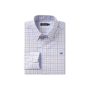 Southern Marsh - Chateau Windowpane Dress Shirt - Navy & French Blue