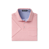 Southern Marsh - Nantucket Relaxed Polo - Coral Stripe