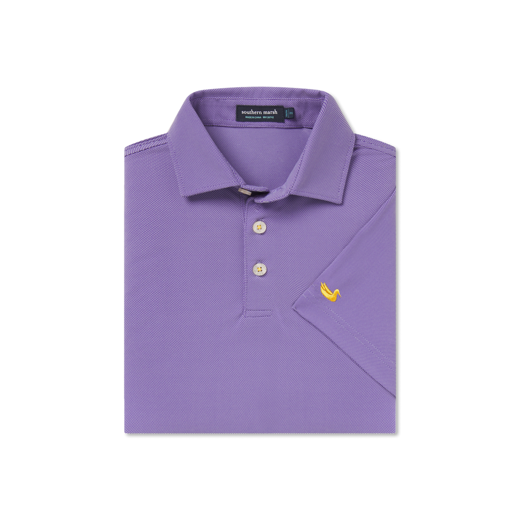 Southern Marsh Yth- Varsity Performance Polo- Purple w/Polo