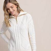 Southern Tide - Marta Cable Knit Quarter Zip Sweater