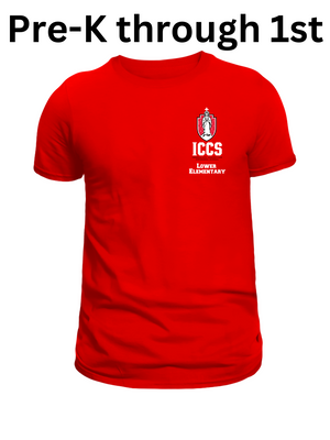 ICCS Red Cotton S/S- (PK-1ST GRADE)