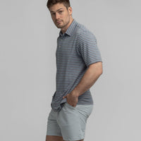 Southern Shirt Co. - Cahaba Heather Stripe Polo - Navy Night