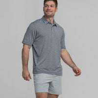 Southern Shirt Co. - Cahaba Heather Stripe Polo - Navy Night