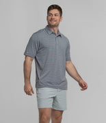 Southern Shirt Co. - Cahaba Heather Stripe Polo - Navy Night